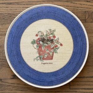 Vintage Wedgwood Sarah's Garden 1997 Strawberry Blue Tart Plate 11.25" New